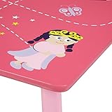 Relaxdays Kindersitzgruppe FUNNY mit Prinzessinnen-Motiv, 1 Tisch, 2 Stühle, Holz, Kindertischgruppe für Mädchen, rosa - 3