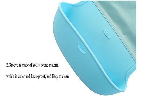 weiche Silikon Tasche Baby Lätzchen, Chilly Rolle bis Kleinkind Lätzchen, wasserdichtes Baby Lätzchen mit komfortabler Stoff Hals, 2 Stück - 3