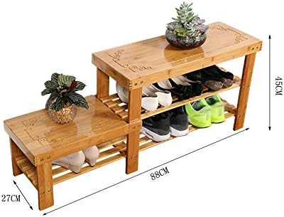 ZHDC® Nanzhu change shoes stool solid wood for high and low for the stool storage stool child-for-shoes stool simple shoe rack shoes stool Saving space ( Color : #1 )