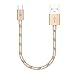 Produktbild USB Typ C Kabel, MK Nylon Geflochten Tangle-Free High Speed USB-C auf USB-A Datenkabel Ladekabel für Neuen MacBook, ChromeBook Pixel, Nexus 6P / 5X und Andere Geräte mit Type-C Anschlüsse (0.82ft / 0.25m, Gold)