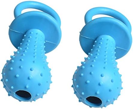 Startony Pet Dog Bite Resistant Rubber Pacifier with Bell Sound Puppy Molar Chew Training Toy,Set of 2