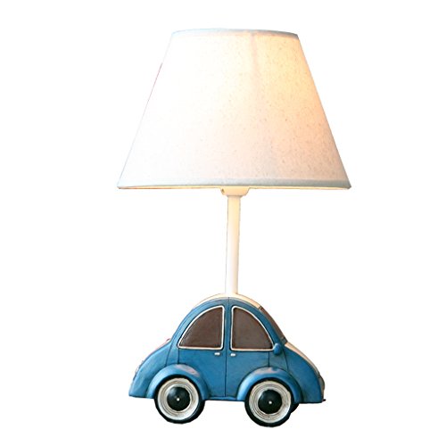 Preisvergleich Produktbild Kinder Tischlampe LED Dimmer Schlafzimmer Nachttischlampe SYAODU niedlichen Cartoon kleine Auto Lichter, Harz Carving Handwerk Lichter, Junge Zimmer Lichter (blau)