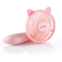 EASEHOLD Ventilateur à Main Portatif Mini Electrique Silencieux Permet de régler la Vitesse Ventilateur de Poche à Piles Bébé USB pour l'été - Rose