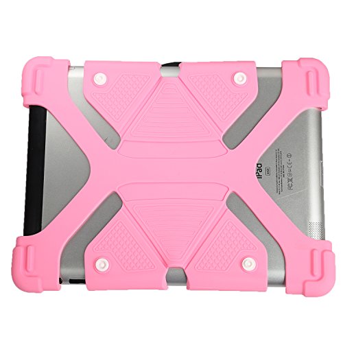 NEWSTYLE 8,9-10,5 Zoll Universal Tablet Ständer Halterung Hülle Ultra Slim Flexible Silikon Schutzhülle – Pink - 2