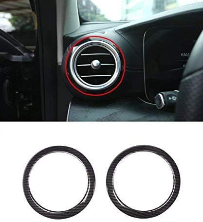 ABS Chrome Side Air Conditioning Vent Outlet Ring Cover Trim for E Class W213 2016-2018 Carbon Fiber