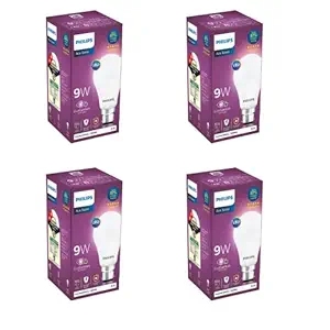 Philips Ace Saver 9 Watt LED Bulb, Base B22 (Cool Day Light), Pack of 4