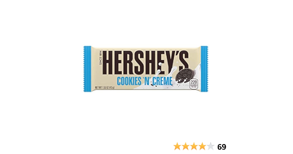 Hershey Cookies 'N' Cream - Cookies Und Creme Schokoriegel, 1 Stück (1 X 43  G) : Amazon.de: Lebensmittel & Getränke
