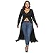 Produktbild MYMYG Frauen V-Ausschnitt Strickjacke Langarm Bluse mit Knopf Baggy Jumper Lose Tunika Top Oversized T-Shirt Langarmshirt Pulli Shirt Herbst Winterpullover Loose Fit Oberteile