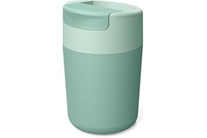 Joseph Joseph Sipp, Taza de Polipropileno para llevar café y té, Vaso termo con tapa, a prueba de fugas, sin BPA, 340 ml, Verde