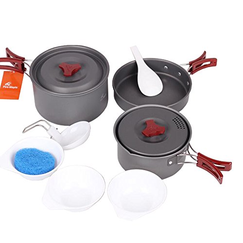 2-3 Person Cooking Pot Camping Cookware Outdoor Pot Sets Non-Stick Cookware by Camping cookware