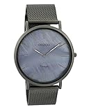 Oozoo Vintage Damenuhr Metallband 40 MM Blaugrau Perlmutt/Gunmetal C9368