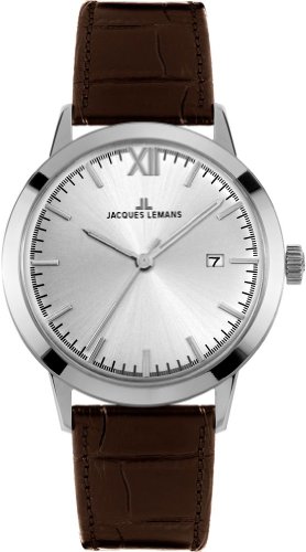 Jacques Lemans Nostalgie Orologio da Polso, Uomo, Marrone