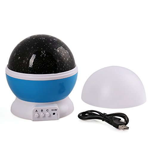lederTEK, LED Baby Nachtlicht mit USB Kabel Batteriebetrieben Sternenhimmel Sternhimmel 4 LED 360 Grad - 5