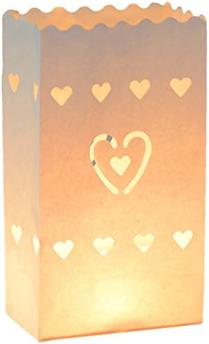Gift House InternationalCandle Lantern Bags, White Hearts