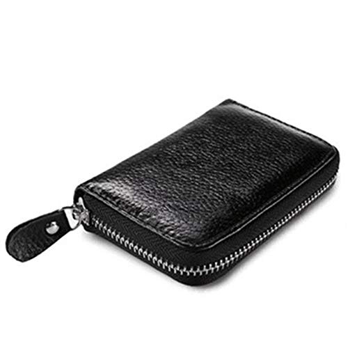 Tarjetero para tarjetas de crédito, caso de la tarjeta de crédito, PU Cuero con Bolsillo para monedas y Crédito Tarjetas Ranuras. [negro]