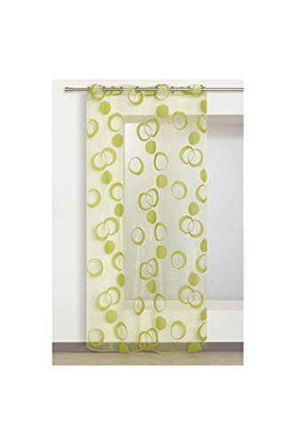 Organza Gardine Mit Samtkreisen 140 X 240 Anisgrün - 2