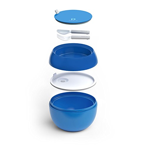 Bentgo Bowl – Schale mit Isolierfunktion und Besteck |Thermobehälter für Essen | Lunchbox | Bento Box (Blau) - 4