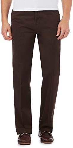Maine New England Men Big and Tall Chocolate Regular Fit Chinos 42S