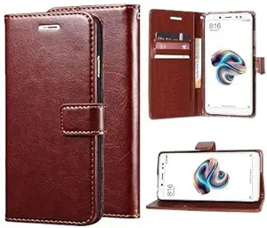 Makeshift Aritficial Leather Flip Cover for Vivo Y69 (Brown) | Flexible | Leather Finish | Card Pockets Wallet & Stand |