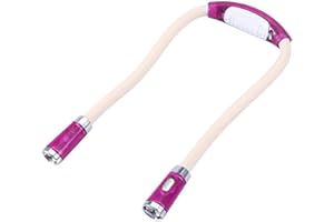REY Luce LED flessibile regolabile per leggere, lavorare... a mani libere da appendere al collo, rosa