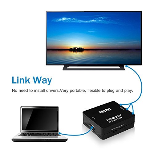 HDMI auf AV Adapter, VANDESAIL 3RCA CVBS Composite Video Audio Konverter 720P/1080P für TV PS3 VHS VCR DVD (HDMI, AV) - 5