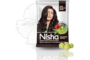 UK HOME SHOP Nisha Heena Based Natural Black Hair Colour 10Gram Pack of 10 Original Black Hair Color, Herbal Conditioning Hair Dye for Silky & Shiny Soft Hair Colour for Men & Women