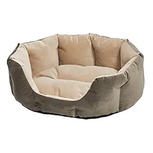 MidWest Homes for Pets QuietTime Deluxe Tulip Nesting Pet Bed, Gray/Tan, Small