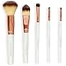 Lily England Rose Gold 5 Piece Best Make Up Brushes Set With Case. Kit Includes Powder & Blush Brush, Foundation Brush, Eye Shadow Brush, Lip Brush & Angled Brow Makeup Brush - Ideal Christmas Gift