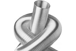 INTELMANN GMBH Tubo flessibile in alluminio 3 m (monostrato)/5 m (a doppio strato) DN 50 63 71 76 80 100 125 150 160 180 200 224 250, per ventilazione, Argento