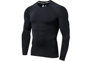 LAFROI Męska koszulka kompresyjna z długim rękawem UPF 50+ Baselayer Performance Rash Guard-CLY08