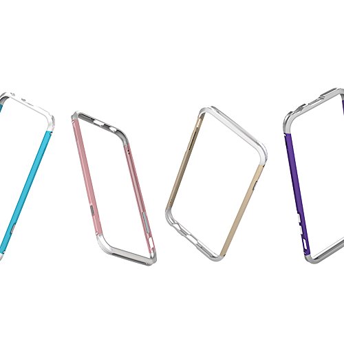 iPhone 6   6S 4 7  Funda   SHANGRUN Metalico Metal Aluminio Bumper Protectora Protector Funda Tapa Caso Carcasa Cover para iPhone 6   6S 4 7  Morado Negro