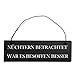 Produktbild Deko Shabby Chic Schild Nüchtern betrachtet war es besoffen besser h... Vintage Holz Türschild in schwarz mit Draht