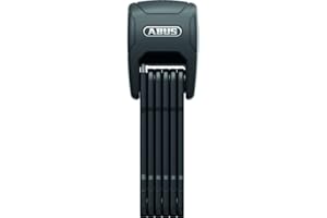 ABUS Lucchetto pieghevole BORDO GRANIT™ XPlus 6500KA/90 nero SH - lucchetto per bici flessibile e sicuro con allarme e protezione extra sulle articolazioni - con porta lucchetto - lunghezza 90 cm