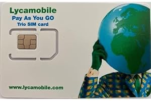 Lycamobile Carte SIM 18 Go pour 60 jours USA prépayée (avec Hawaï & Porto Rico) – Données mobiles 4G/LTE, National et internat illimité Appels + SMS (18 Go pour 60 jours (9 Go pour 30 jours)