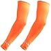 Produktbild COOLOMG Arm Sleeves Armwärmer Ärmlinge Kompression Bandage Rutschfest Anti UV Running Radsport für Damen Herren 1 Paar Orange XL