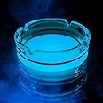 Mi Glow Store | Glow in the Dark Ashtray for Night Party | Glass Round (Blue)