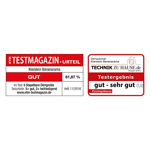 Klarstein Bananarama Dörrgerät Dörrautomat (6 Etagen, 550 Watt, einstellbare Temperatur, LCD-Display, mit Timer programmierbar, inkl. feinmaschiger Zusatzauflage) schwarz - 2