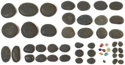 Holistic Supplies 50 Piece Basalt and Chakra Stone Massage Set