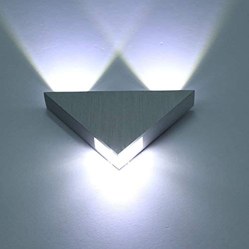 Lightess Apliques de Pared Bañadores de Pared Lámpara de Pared, Puro Aluminio 3W 3 LED, Adecuado para Pasillo, Entrada, Decoración Hogar, Etc, Blanco Frío