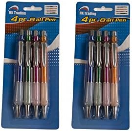 PACK OF 8 RETRACTABLE BLUE INK BALLPOINT PENS WITH FLEXGRIP - ball point medium - FREE DELIVERY