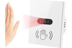Cerhot EU 230V Sensore di Movimento IR Interruttore Luce a Infrarossi Senza Tocco con Linea Neutra (EU White)