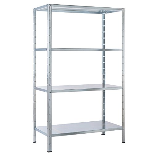 Regal Steckregal verzinkt Metall 137x75x30cm Regalsystem Steckregalsystem 4 Metall-Böden Traglast 200kg einfache Montage durch Stecksystem kein Verschrauben Schulte