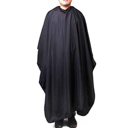 ULTNICE 150 x 120cm Hair Salon Cape Hairdressing Cape Barber Hair Cutting Gown Cover (Black)