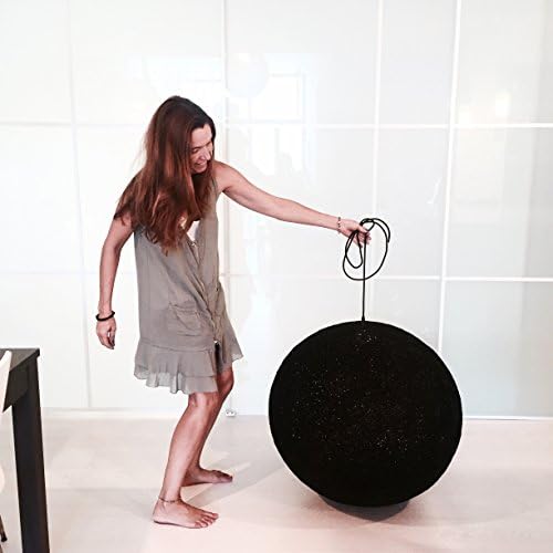 Sphere decorative floor or table lamp of ​​cotton yarn, craft, handmade 22"