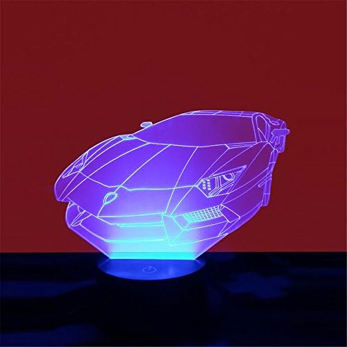 WHLQXD Colorful Fashion Roadster Small Lamp Colorful 3D Lamp Nightlight Creative Visual Lamp Lamp Colour Mood Lights