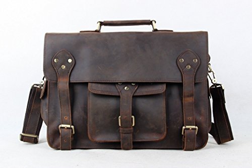 Jellybean Gorilla 14'' VINTAGE ECHT AKTENTASCHE AUS LEDER, KURIERTASCHE, LAPTOP TASCHE