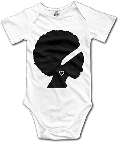 Infant Natural Hair African American Women Cute Baby Onesie Bodysuit -  Black - 