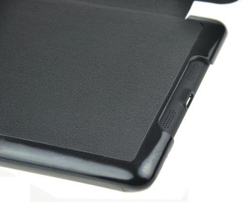 Neu InventCase® SCHWARZ (BLACK) SMART FOLIO / PREMIUM SLIM FLIP Schutz Folio Tasche Hülle Etui Case Cover für das neue Asus Google Nexus 7 FHD 2013 (7-inch) 2nd Generation Tablet Jelly Bean Android 4.3 (16GB / 32GB WiFi / 4G LTE) mit Auto Schlaf / Wach Magnet Funktion / Multi-View-Ständer und Display-Schutzfolie & Stylus Pen (Kompatibel mit Nexus 7 FHD 2 2.0 II Tablet) - 5