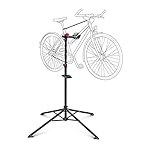 Relaxdays Pied de réparation vélo hauteur réglable pivotant entretien bicyclette atelier réglable Noir 105 -190 cm