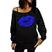 Produktbild ABsoar Sweatshirt Frauen Gedruckt Pullover Brief Weihnachten Langarm Sweatshirt Tops Bluse Shirt Oberteile Jumper Streewear